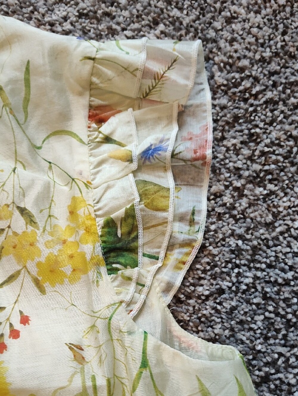 Bailey 44 Cream Floral Tie-Front Ruffle Sleeve Top - Picture 3 of 9